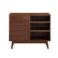 thumbnail image 5 of Walker Edison Mid-Century Modern Wood Kitchen Buffet Sideboard with Bottle Storage Entryway Serving Wine Storage Doors Dining Room Console 36 Inch, Walnut, 5 of 5