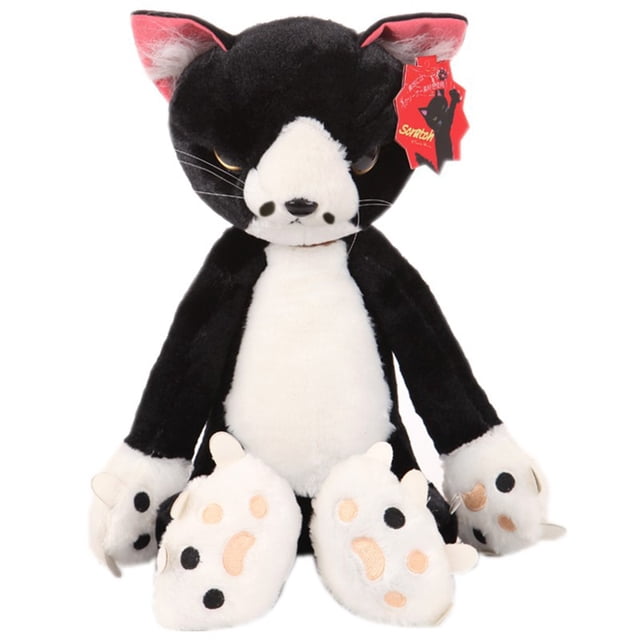 Peluche de peluche Grumpy Cat, blanco y negro, 40 cm
