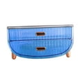thumbnail image 4 of Estuche organizador de maquillaje de 2 niveles para baño, caja de almacenamiento de mesa, soporte para pintalabios Azul, 4 of 9