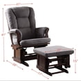 thumbnail image 3 of Adeliza Gray Microfiber Glider Chair &amp; Ottoman Set - Cherry Wood Frame, 28" Wide, for Nursery or Living Room. Cozy &amp; Smooth Gliding., 3 of 7