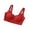 Red, variant on Ladies Solid Wireless Adjustable Strap Breathable Seamless Support Front Zip Closure Bra