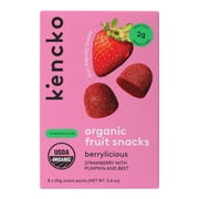 Kencko Berrylicious Organic Fruit Snacks, 5.6oz, 8 Pack