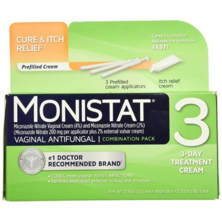 2 Pack - Monistat 3 Vaginal 3 jours Antifongique traitement combiné Pack 1 ch