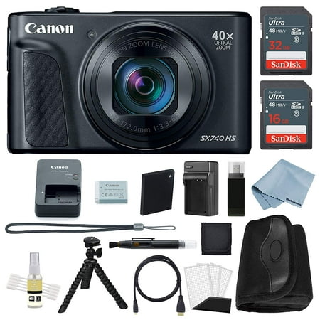 Canon Powershot SX740 HS 4K Video Digital Camera Black + Advanced (Best Advanced Point And Shoot Camera)