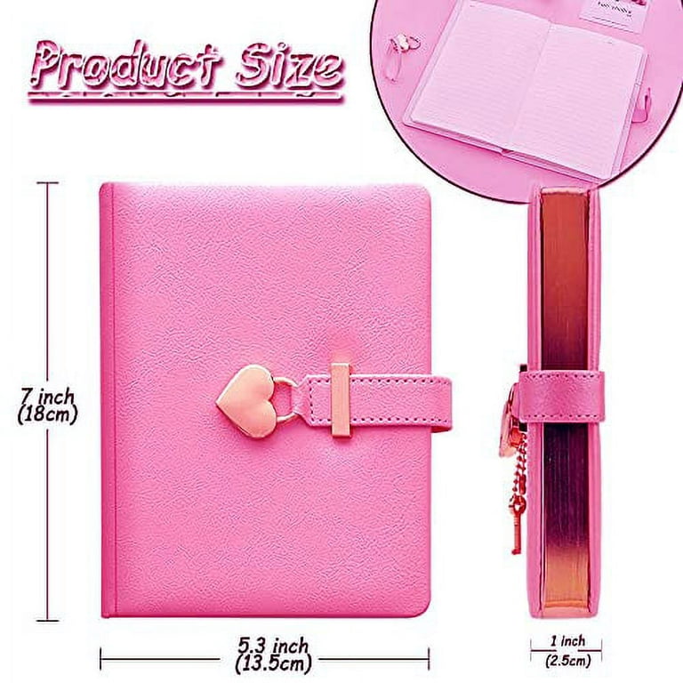 Girls Diary With Lock And Key For Girls Secret Kids Journals For Girls Pink  Heart Locking Journal Faux Leather Gold Lined Notebook With Pen Teen Women