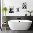thumbnail image 3 of ZHONGYUTONG Funny Bathroom Animal Wall Art 3 Pieces Cute Highland Cow in Toilet Bathtub Poster Canvas Prints Black and White Artwork Bathroom Decor (16.00" x 24.00" x 3PCS), 3 of 6