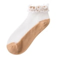 thumbnail image 2 of Women Casual Cute Solid Floral Mesh Splice Breathable Short Socks, 2 of 3