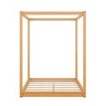 thumbnail image 5 of Wood Full Size Canopy Platform Bed with Support Frame for Bedroom, Natural, 5 of 10