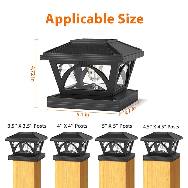 Solar Post Cap Lights, 2-Pack High Brightness LED photo 5