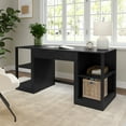 thumbnail image 2 of Martha Stewart Home Office Modular Single-Drawer Desk with Dual 2 Tier Shelves in Black with Oil Rubbed Bronze Hardware, 2 of 10
