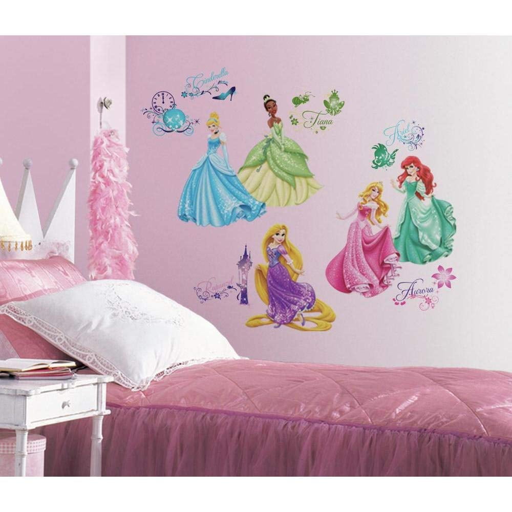 Disney Princess Royal Debut Peel and Stick Wall Decals Pink Blue Purple Wall Stickers by RoomMates