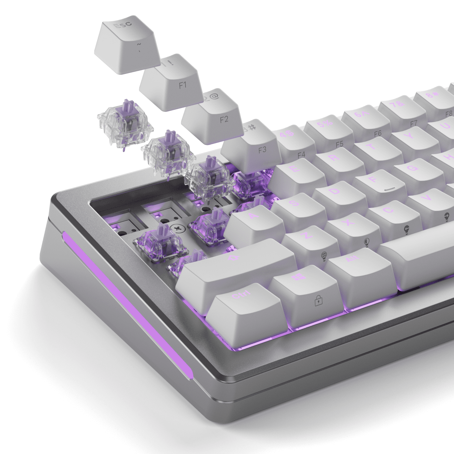 Glorious Gaming Mako Ultralight Lubed 110 Piece Tactile Hot Swappable Durable Polymer Switches for Mechanical Gaming Keyboards