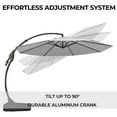 thumbnail image 5 of GRANDPATIO Napoli Sunbrella 12ft Round Canteliver Patio Umbrella with Base, Sunbrella Canvas Granite, 5 of 9