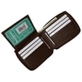 thumbnail image 2 of Zippered Bifold Men's Wallet Deluxe Credit Card Flip Genuine Lamb Leather P 1256, 2 of 6