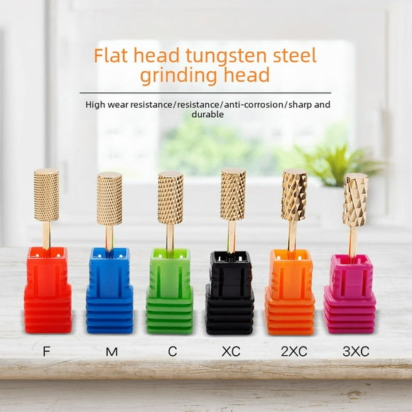 Para la eliminación de clavos con cabezal de pulido de acero de tungsteno, cabezal plano cilíndrico simple, cabezal de pulido de acero de tungsteno dorado y plateado