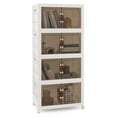 thumbnail image 1 of Costway 66.5 Gallons Stackable Storage Bins with Lockable Wheels 4 Pack Folding PP Organizer, 1 of 10