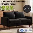 thumbnail image 4 of BedLuxury 68” Studio Loveseat Couch with Wide Armrests, Modern Small Sofa with Wood Legs for Small Space and Living Room, Black, 4 of 8