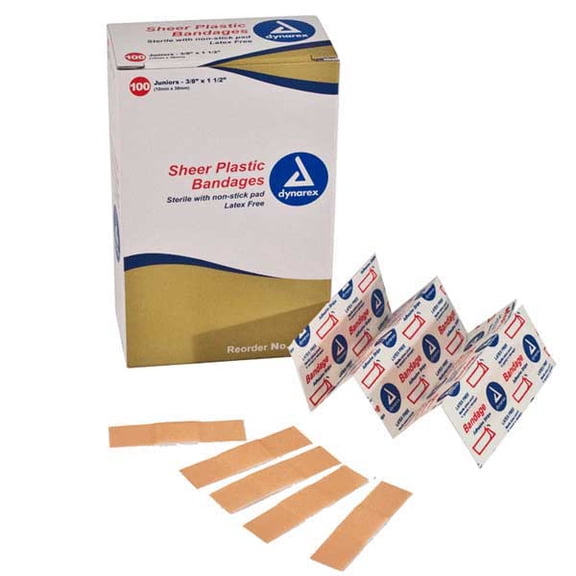 Dynarex Adhesive Sheer Strip Bandage 0.75" x 3" (100/Pack)