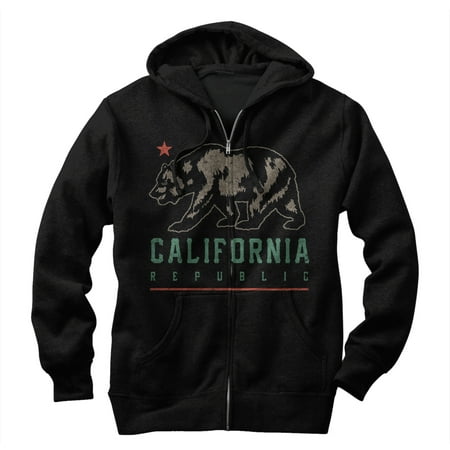 Men's California Republic Bear Shadow Zip Up