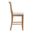 thumbnail image 3 of Linon Kendall Wood 26" Stripe Upholstered Counter Stool in Greywash Finish, 3 of 11