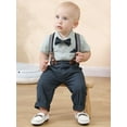 thumbnail image 6 of CARETOO Baby Boy Clothes Newborn Infant Formal Outfit Shirt Bowtie Hat Suspender Pant Cotton Fabric, 6 of 18