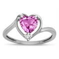 thumbnail image 2 of Star K � Heart Created Pink Sapphire Bypass Love Knot Promise Ring, 2 of 9