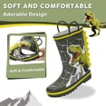 thumbnail image 5 of FUNCOO PLUS Toddler Rubber Rain Boots Kids Waterproof Boots for Boys, Tyrannosaurus Rex, Toddler Size 7, 5 of 7