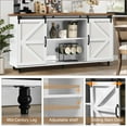 thumbnail image 3 of Catrimown Farmhouse Coffee Bar Cabinet,  58'' Kitchen Buffet Sideboard Storage Cabinet with Adjustable Shelves, White, 3 of 7