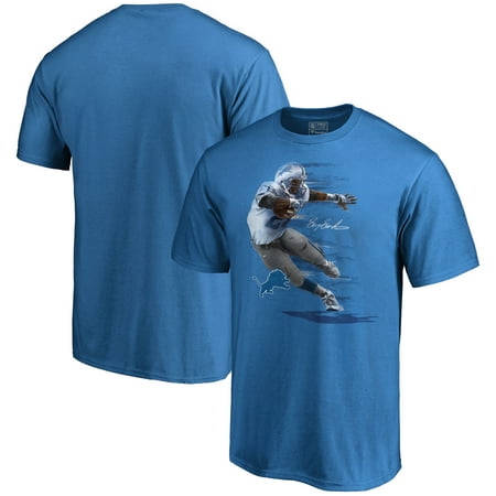 Barry Sanders Detroit Lions Pro Line Retired Player Illustration Name & Number T-Shirt -