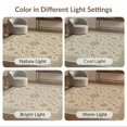 thumbnail image 7 of ODIKA 6'x9' Washable Area Rug Beige Blue Elegance with Symmetrical Floral Design Intricate Geometric Borders for Dining Room, Under Table, Office Décor, Non-Slip Chair-Friendly, 7 of 7