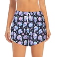 thumbnail image 2 of Rateoe Blue Skull Flower Printed 2 in 1 Women's Workout Shorts for Athletic Gym Running Shorts with Phone Pockets-X-Large, 2 of 7