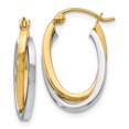 thumbnail image 1 of Boucles d'Oreilles Ovales en Or Bicolore 14k, 1 of 7
