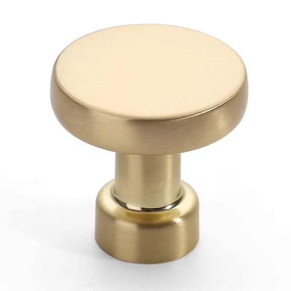 10 Pack Brushed Brass Kitchen Cabinet Knobs Single Hole Cabinet Pulls Round Gold Drawer Knobs Dresser Knob for Bathroom Cabinets