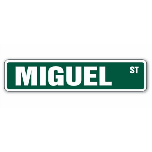 MIGUEL Street Sign Childrens Name Room Sign | Indoor/Outdoor | 18" Wide