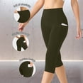 thumbnail image 3 of Capri Leggings for Women High Waisted Yoga Capris Pants with Pockets Tummy Control Athletic Workout Trousers, 3 of 6