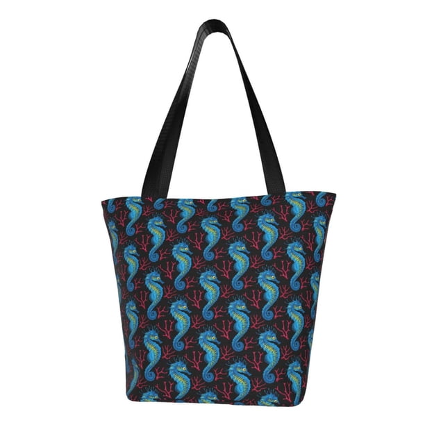 Disketp Blue Seahorse Bolsa de Hombro Casual para Mujer, Bolso Cruzado para Compras, Viajes y Uso Diario
