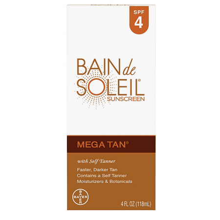 Bain De Soleil Orange Gelee - Bain de Soleil Mega Tan Sunscreen with Self Tanner Lotion 4.0 fl oz(pack of 4)