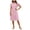 Red, variant on vigerkar Women's Linen Striped Shirt Dress Short Sleeve Button Down Notched V Neck Summer Beach Tunic Midi Dress (Red, S)