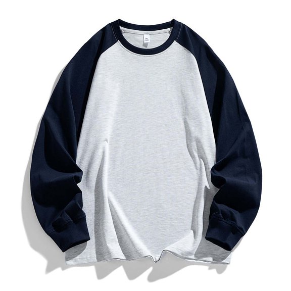 LYSMORA Men's Raglan Long Sleeve T‑Shirt Crew Neck Color Block Casual Athletic Top for Sports Walking Workout Spring Fall Daily Outdoor Wear