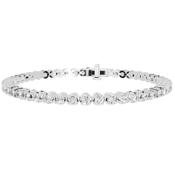 Diamond Club 5.0 ct. Round Lab Grown Diamond Tennis Bracelet in 14K White Gold - 7 inches