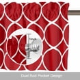 thumbnail image 6 of Red Abstract Kitchen Curtain Valances for Windows Farmhouse Short Curtains, Modern White Geometric Twisted Art Rod Pocket Valance Curtain for Bedroom Cafe Living Room 42"x12", 6 of 8
