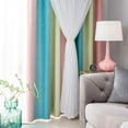 thumbnail image 4 of BSHAPPLUS Curtains Blackout Curtains for Bedroom with White Sheer Layered Curtain 52x84 inches for Kids Bedroom Living room, 1 Panel, Blue and Yellow, 4 of 8