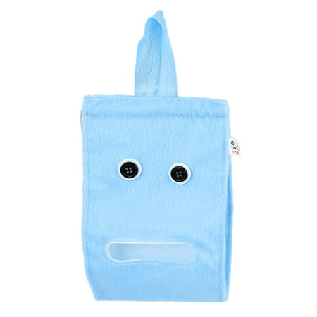 Unique Bargains Home Button Accent Plush Paper Facial Tissue Napkin Dispenser Holder Blue