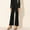 Black, variant on Women's Solid Color Autumn And Winter Suede Belt Pocket Straight Leg Wide Leg Temperament Elegant Commuting Casual Pants Women's Lounge Pants Black M