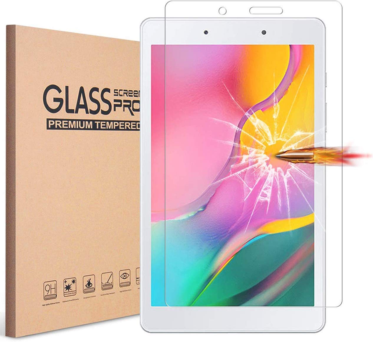 Galaxy Tab A 8.0 Screen Protector, KIQ Tempered Glass Screen Protective