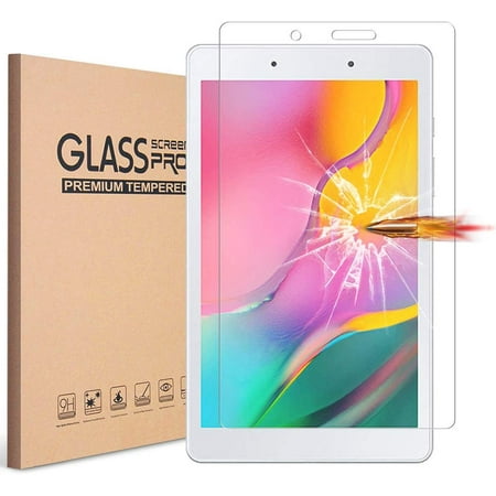 Galaxy Tab A 8.0 Screen Protector, KIQ Tempered Glass Screen Protective Cover Self-Adhere Bubble-Free For Samsung Galaxy Tab A 8.0 2019, T290 T295 SM-T295 (Android Best Lock Screen 2019)