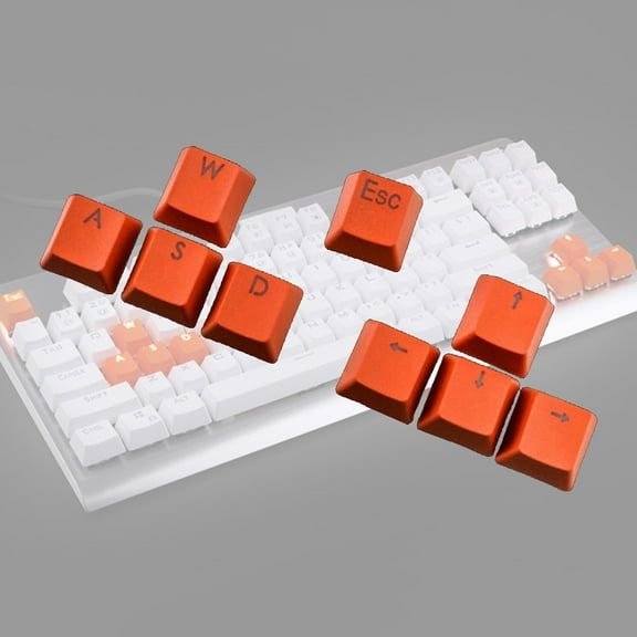 SPRING PARK 9Pcs Backlight Solid Color PBT Keycaps Replacement Mechanical Keyboard Accessory