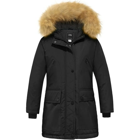 Girls Winter Parka Coat Warm Padded Hooded Long Puffer Jacket Canada Girls Winter Parka Coat Warm Padded, Is A Polyester Puffer Coat Warm
