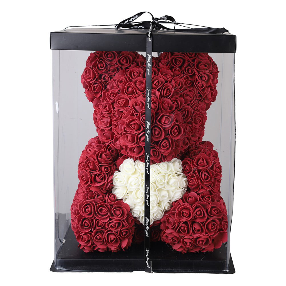 Details about   Christmas Decoration 40cm Artificial Rose Heart Teddy Bear Valentines Day Gift 