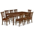 thumbnail image 2 of East West Furniture Dover 9-piece Wood Table and Dining Chair Set in Mahogany, 2 of 9